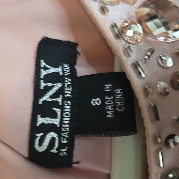 SL Fashions Blush Sequin Lace Gown - Picture 2 of 8